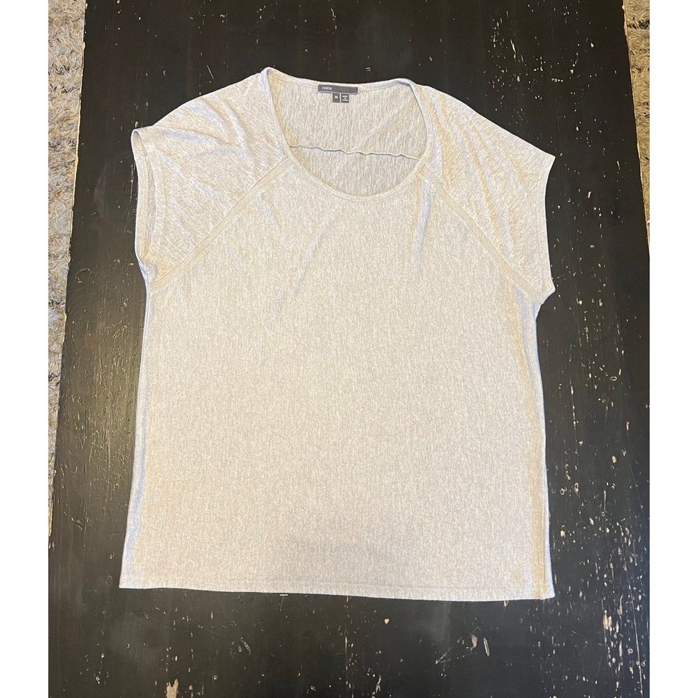 Vince Dolman Sleeve Heather grey Semi Sheer Top Size M